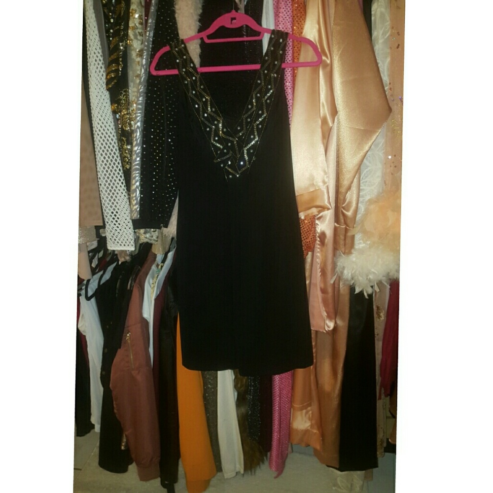 Embelished  Black Dress