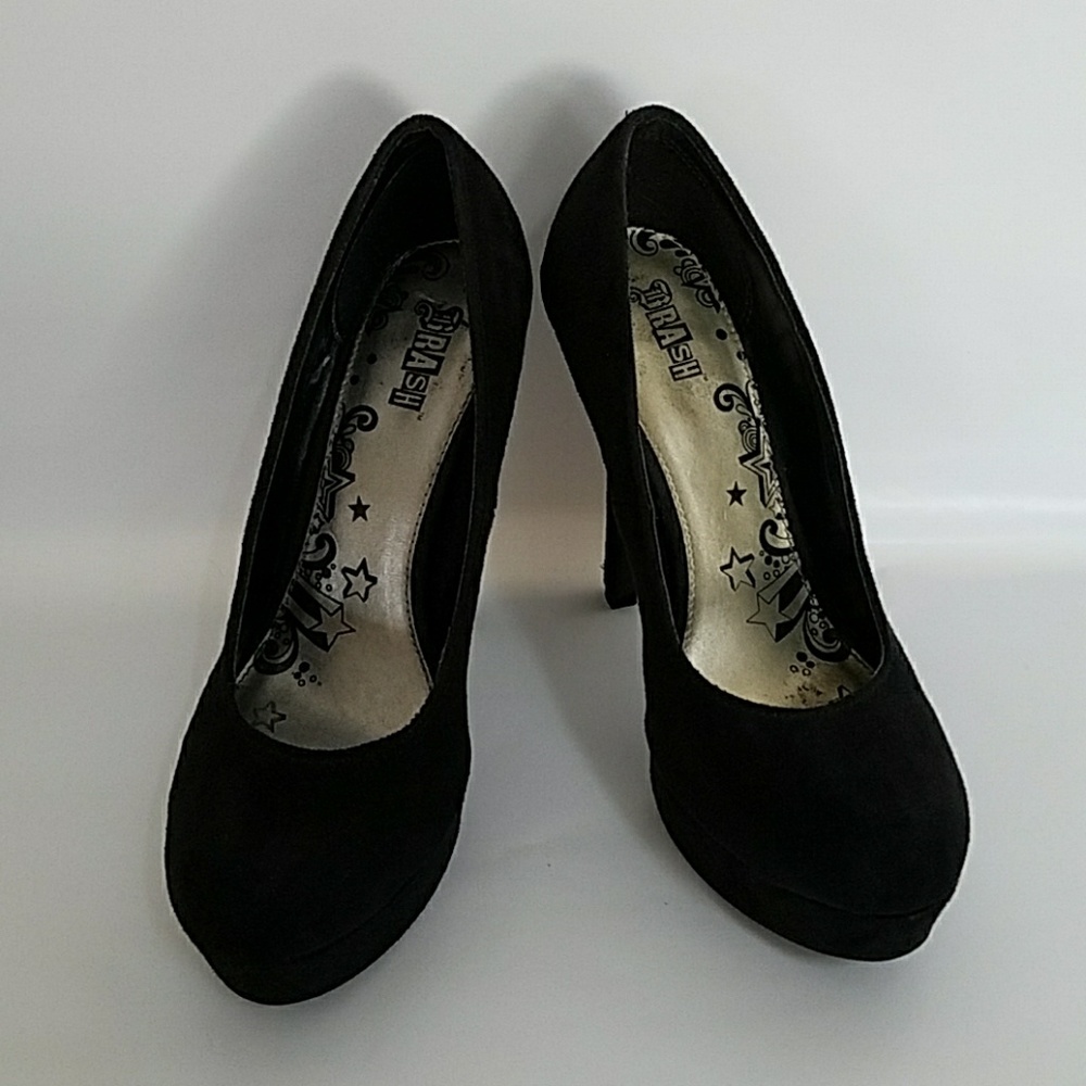 Brash Faux Suede Platform Heels