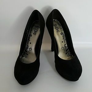 Brash Faux Suede Platform Heels