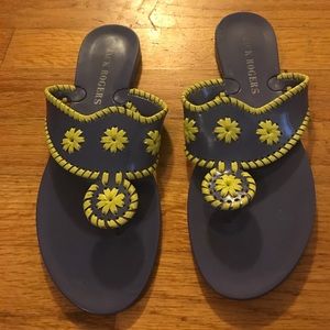 Jack Rogers Blue and Yellow Jellies
