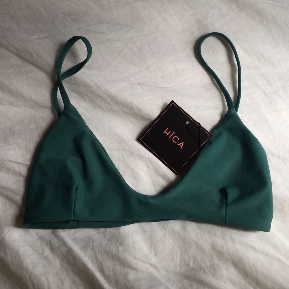 HICA Encinitas bikini top in Parakeet teal green