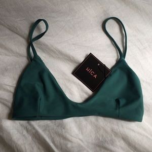 HICA Encinitas bikini top in Parakeet teal green