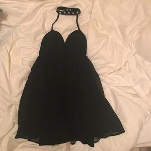 Black choker dress