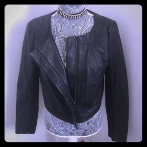 Zara faux leather chic motorcycle jacket