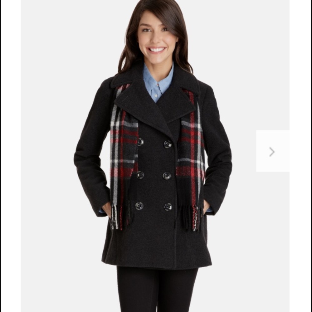London Fog Quinn Double Breasted Wool Peacoat