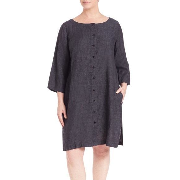Eileen Fisher Dresses & Skirts - NWT Eileen Fisher Black Organic Linen Dress.