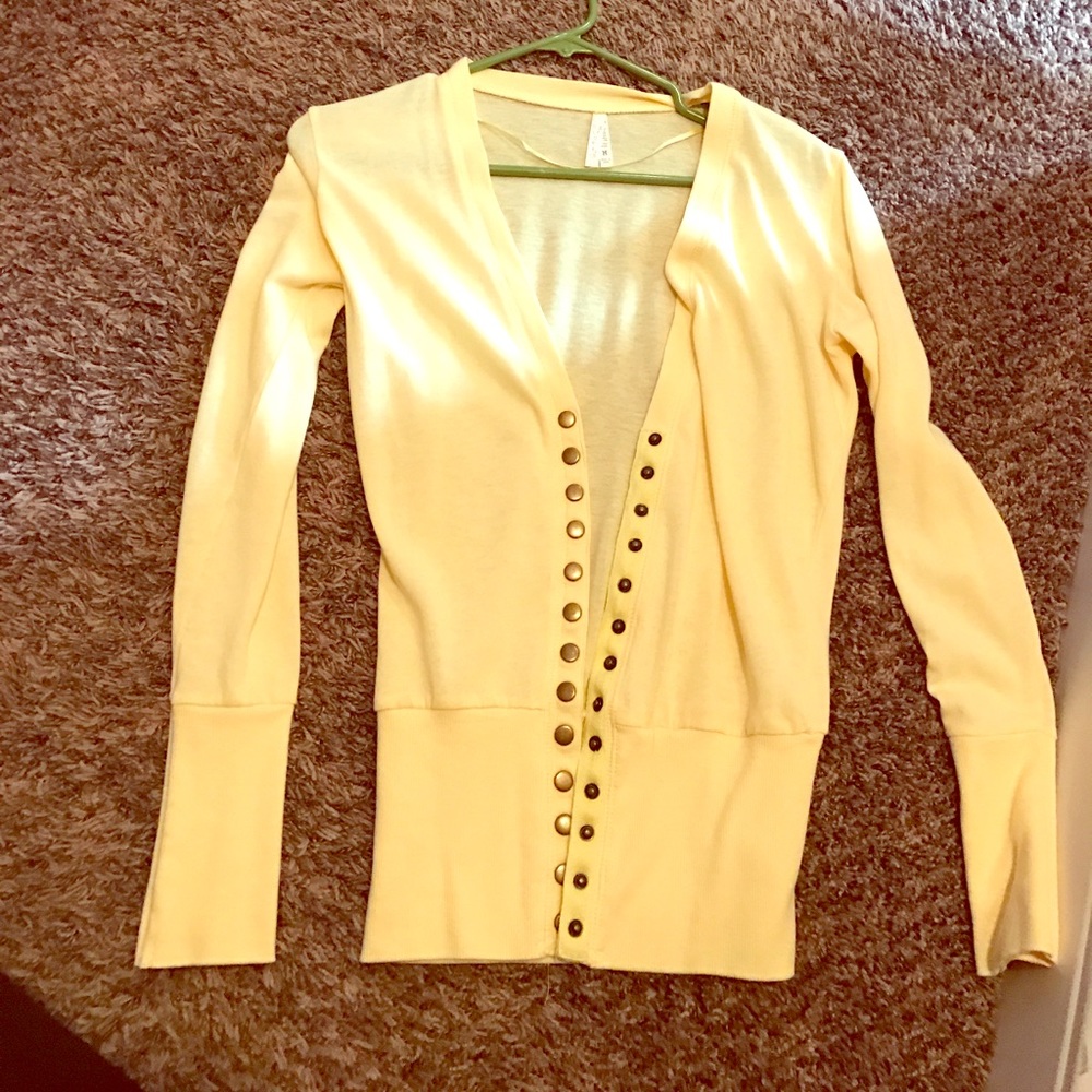 Yellow cardigan