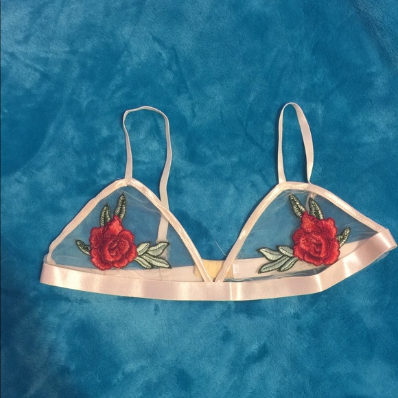 Rose detailing embroidered bralette - Picture 2 of 4