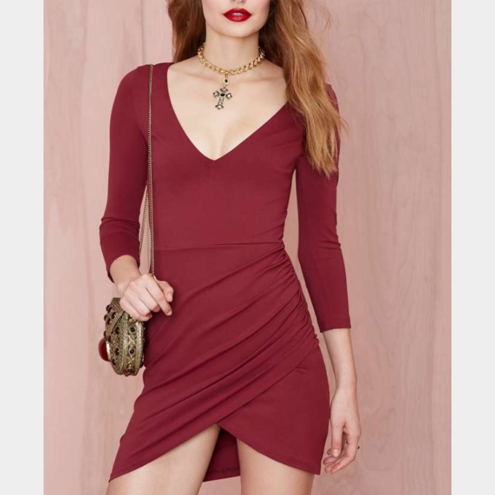 Nasty Gal Burgundy Dress
