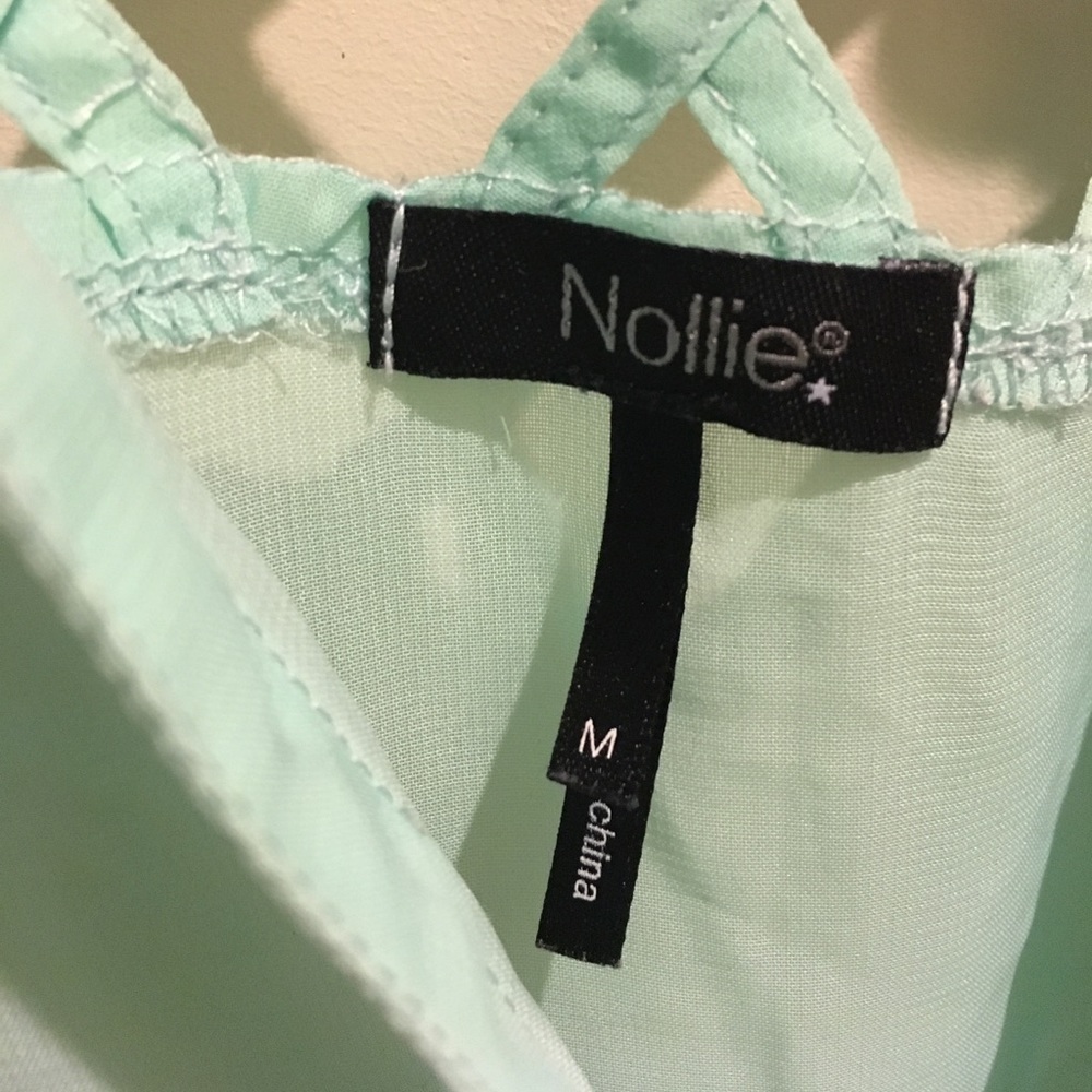 Sheer mint green top with lattice back - Picture 2 of 4