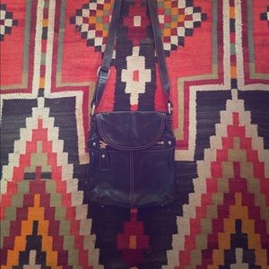 Fossil black leather crossbody