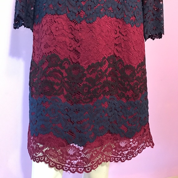 NWT MAX STUDIO color block tiered lace dress - Picture 5 of 7