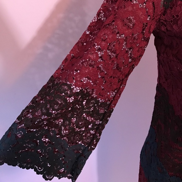 NWT MAX STUDIO color block tiered lace dress - Picture 6 of 7