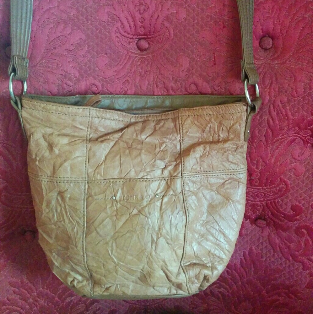 Stone and Co. tan distressed purse