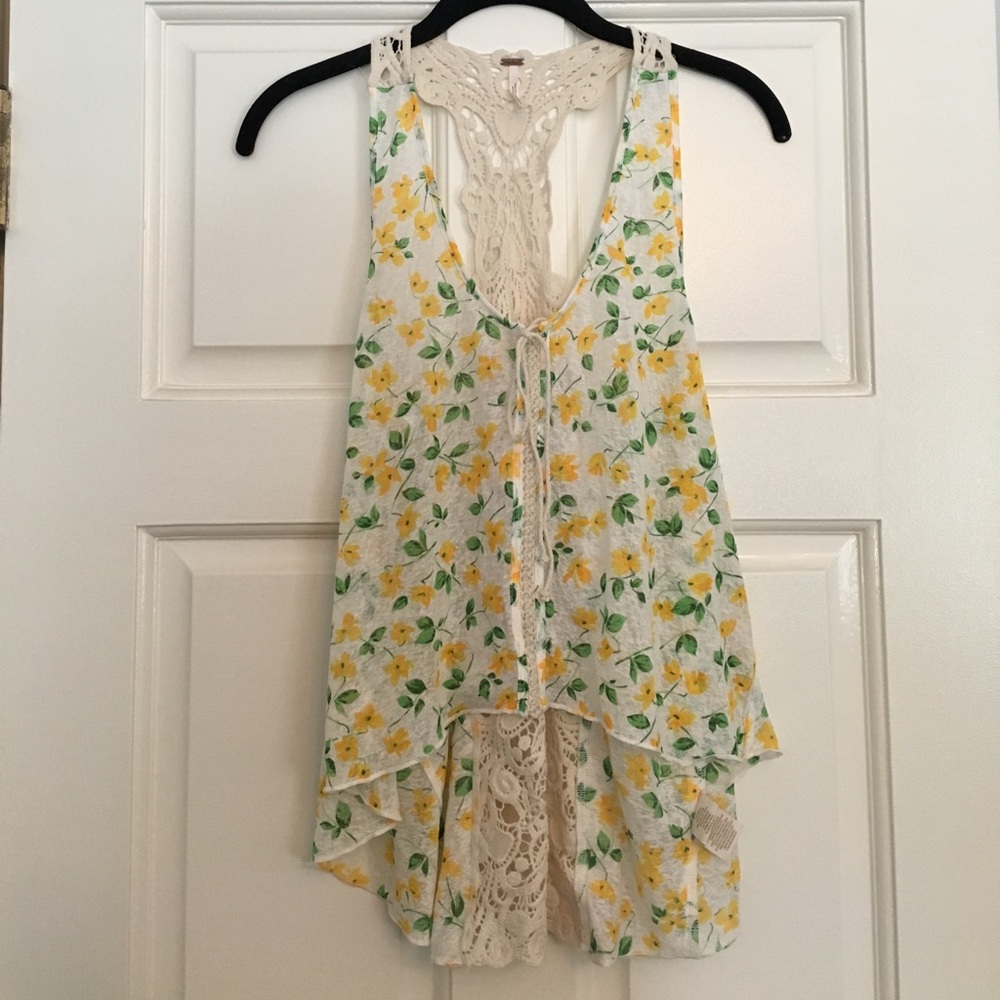 Free People floral racerback tank