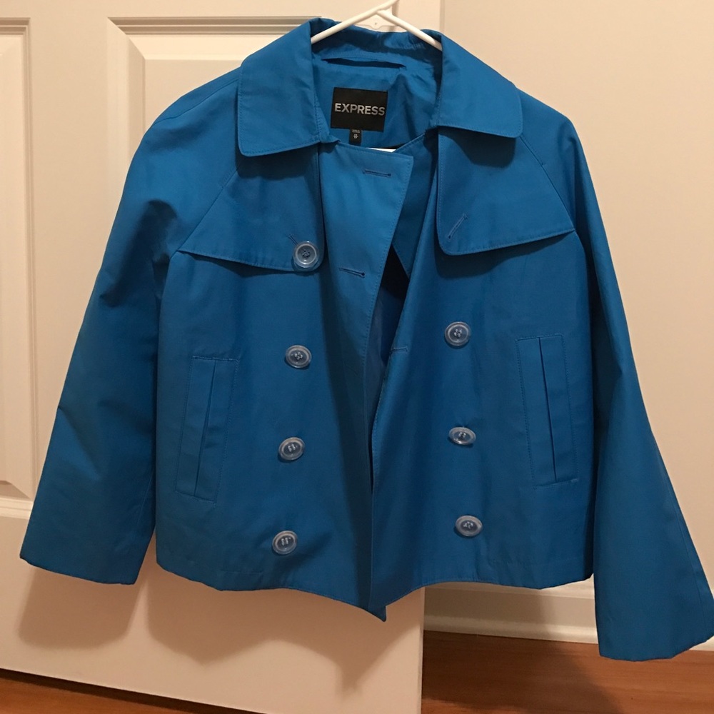 Express blue rain peacoat size XS