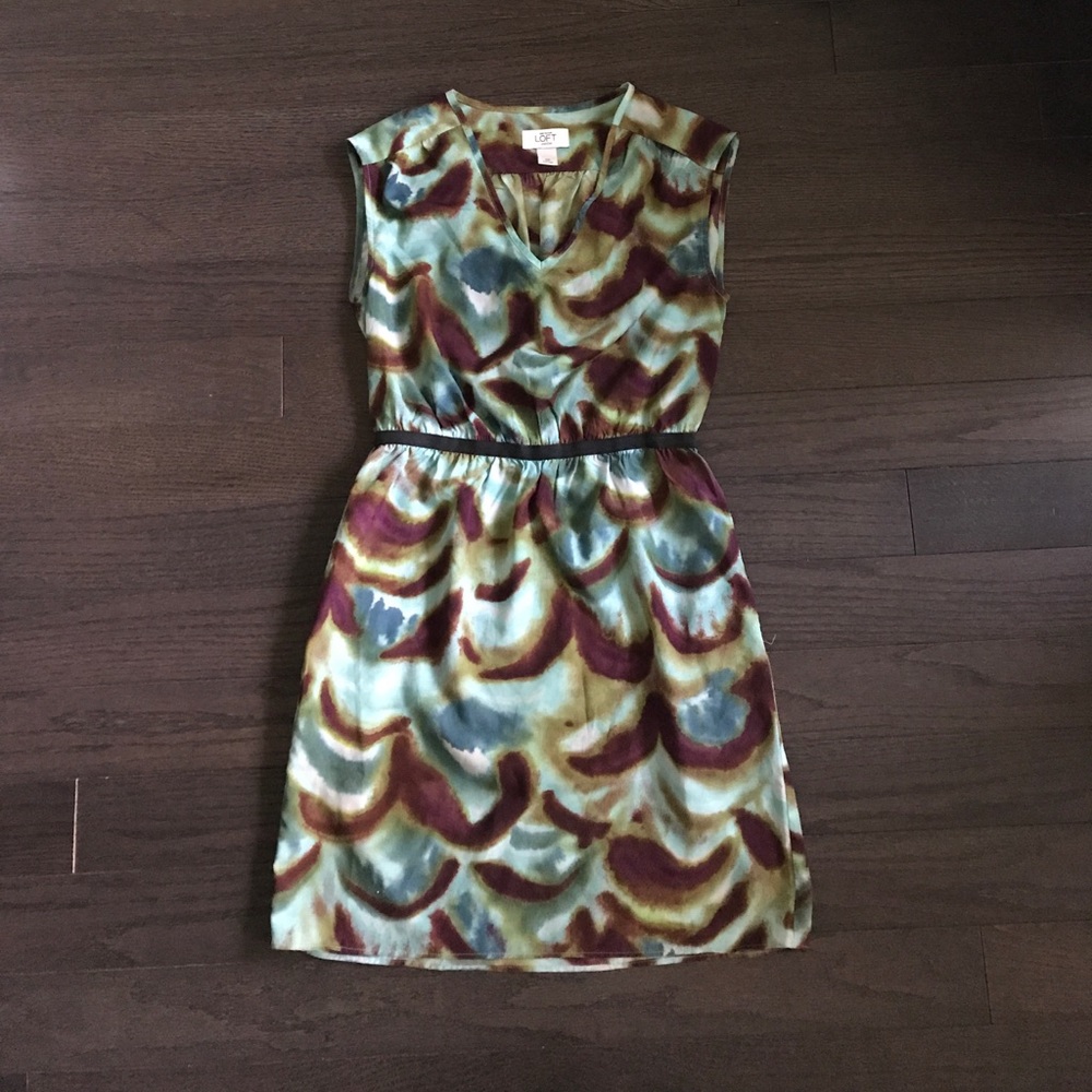 LOFT Cap Sleeve Printed Dress