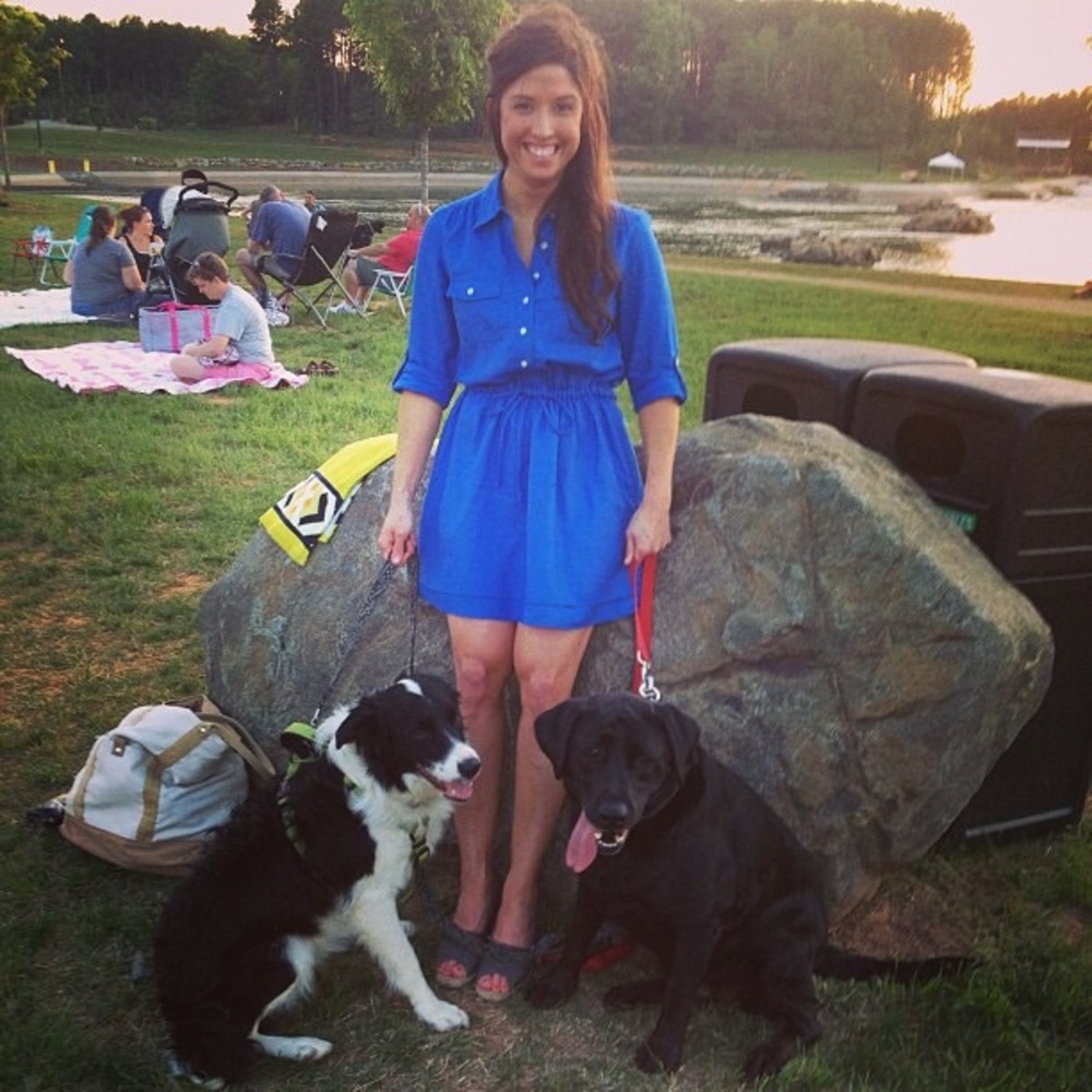 Bright blue Gap collared shirt dress