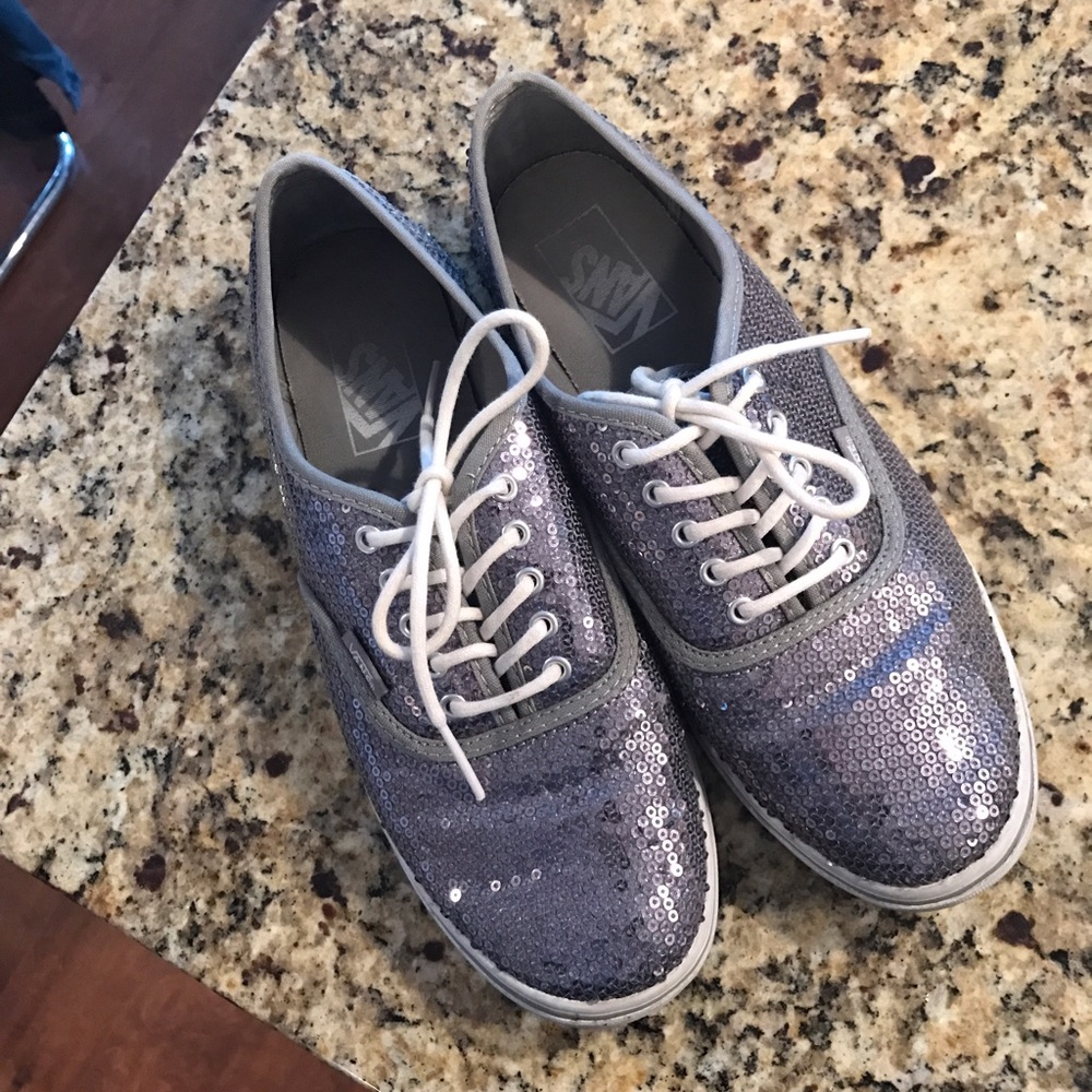 Silver Glitter Lo Pro Vans