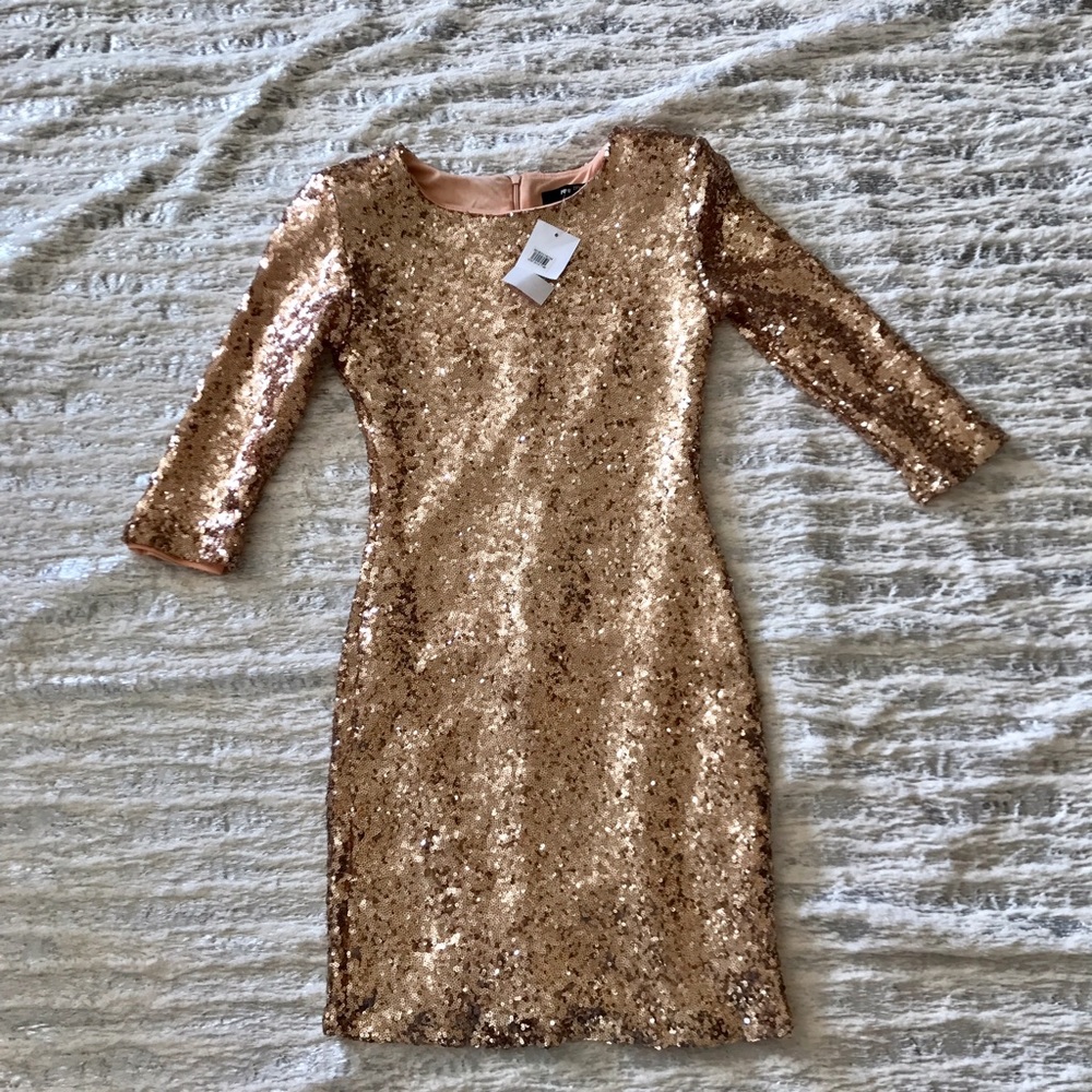 TFNC London Rose Gold Sequins Dress XS NWT - Picture 3 of 8