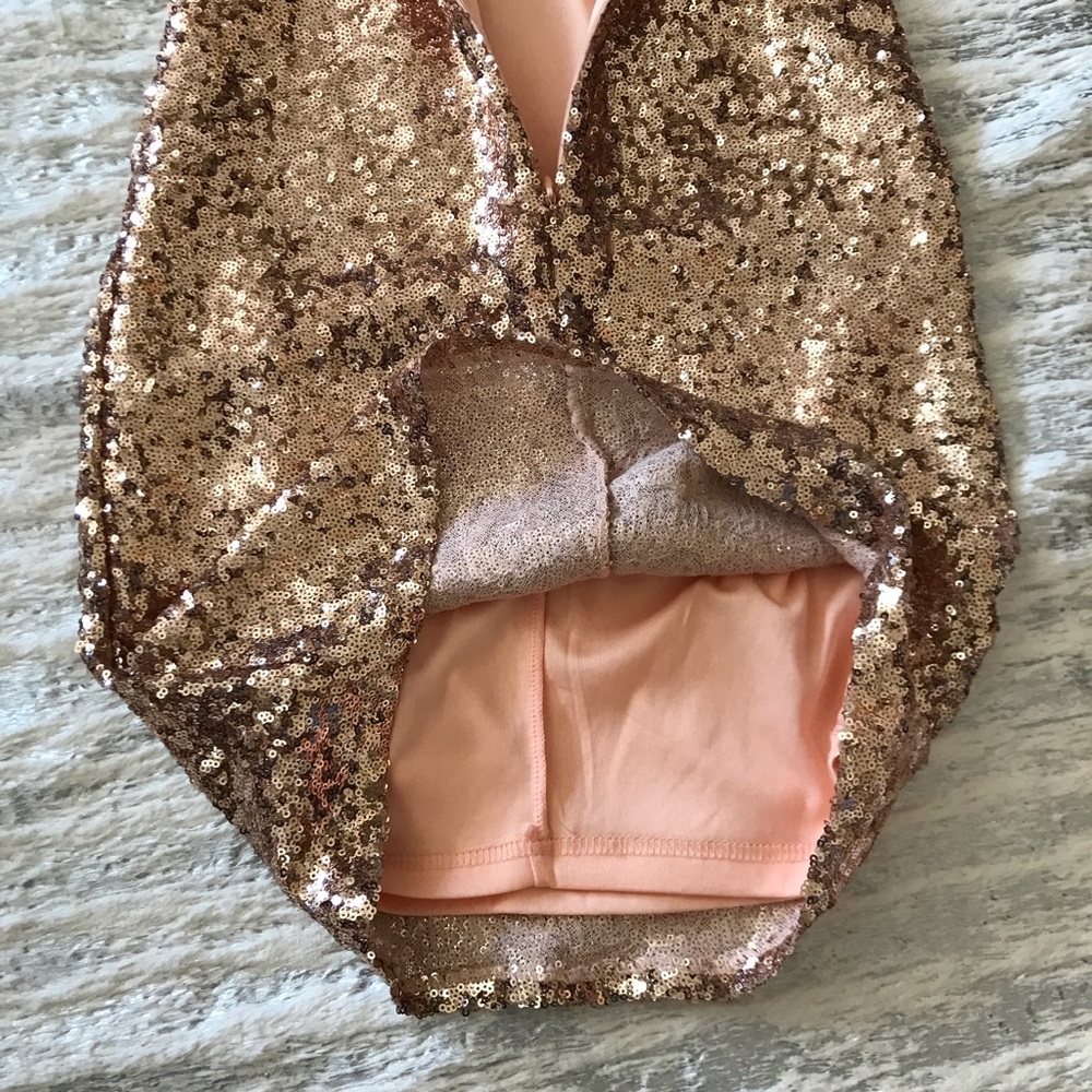 TFNC London Rose Gold Sequins Dress XS NWT - Picture 7 of 8