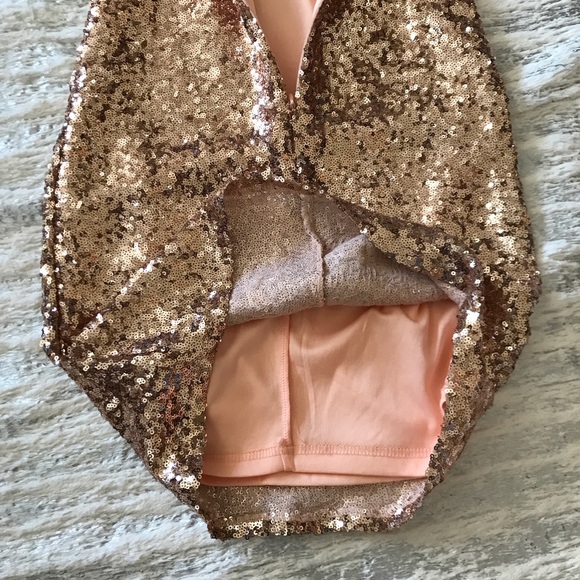 TFNC London Rose Gold Sequins Dress XS NWT - Picture 7 of 8
