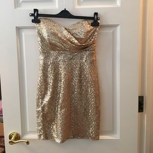 LF gold sequin mini dress