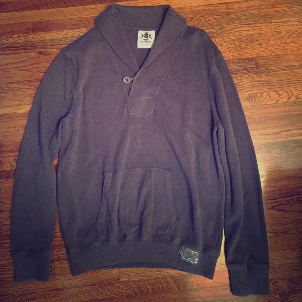 Express men's knit cowl neck in charcoal size xl