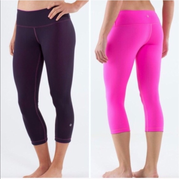lululemon athletica Pants - Lululemon revisable Pink/black Capri
