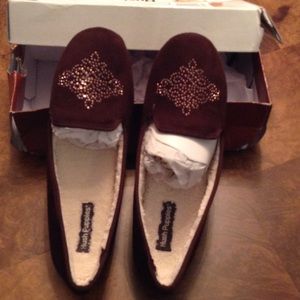 Brand new Hush Puppies espresso smoking slippers