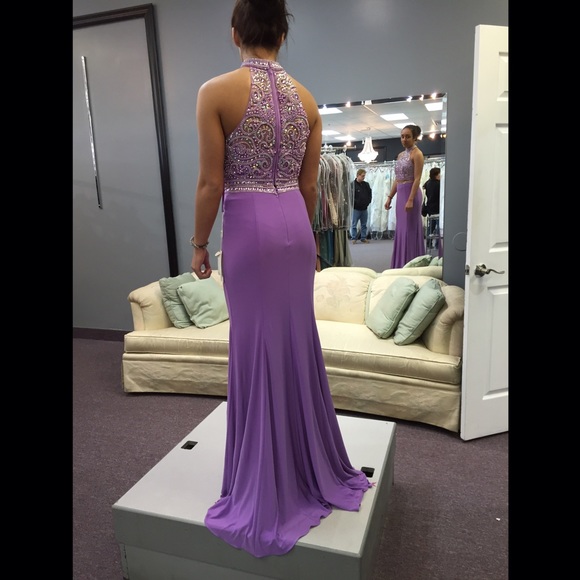 Purple two-piece prom dress - Picture 2 of 2