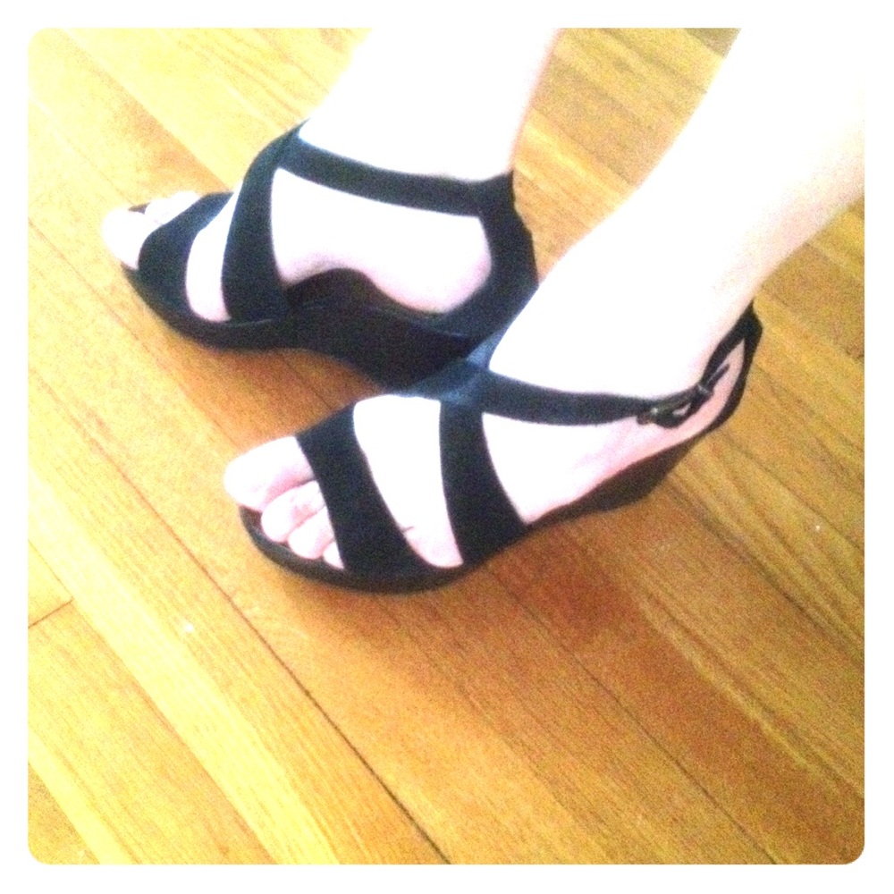 Well worn platforms with unique straps!