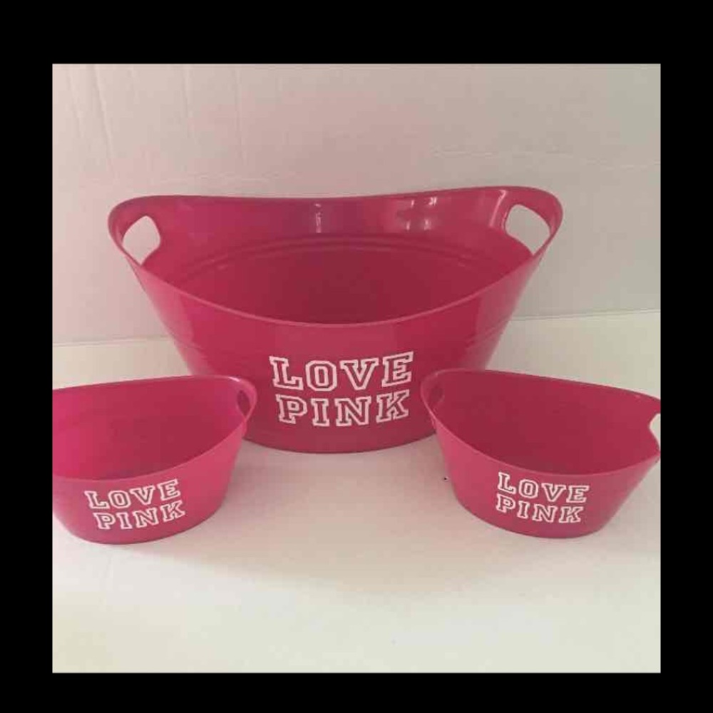 Victoria's Secret love pink storage tubs