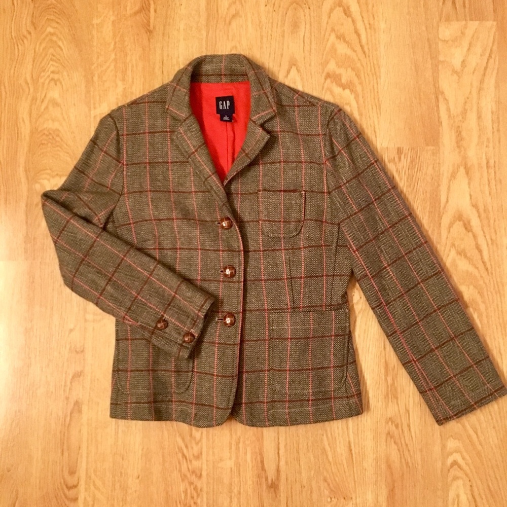 GAP wool blend 3 button blazer