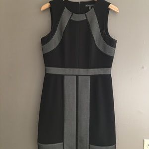 Black & White Mesh Adrianna Papell Dress