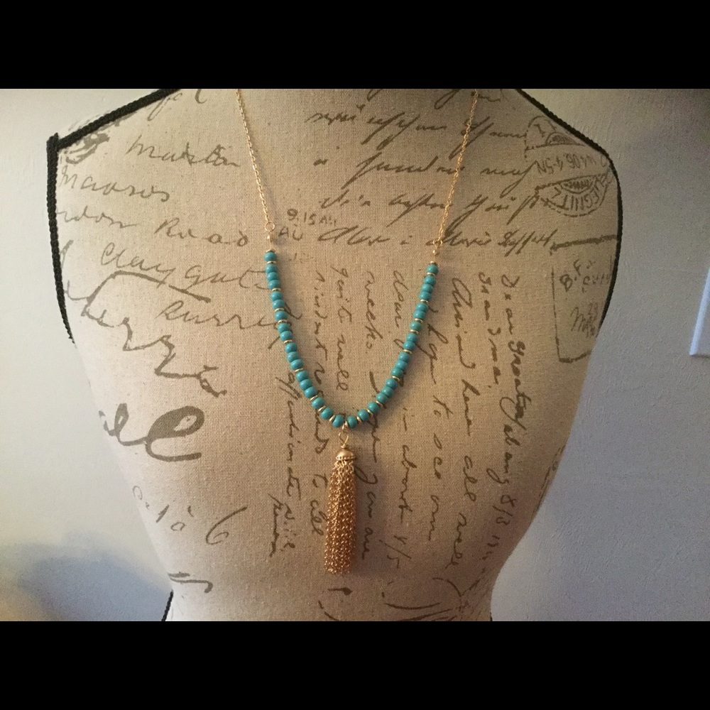 ☀️Boho Turquoise & Gold Necklace☀️