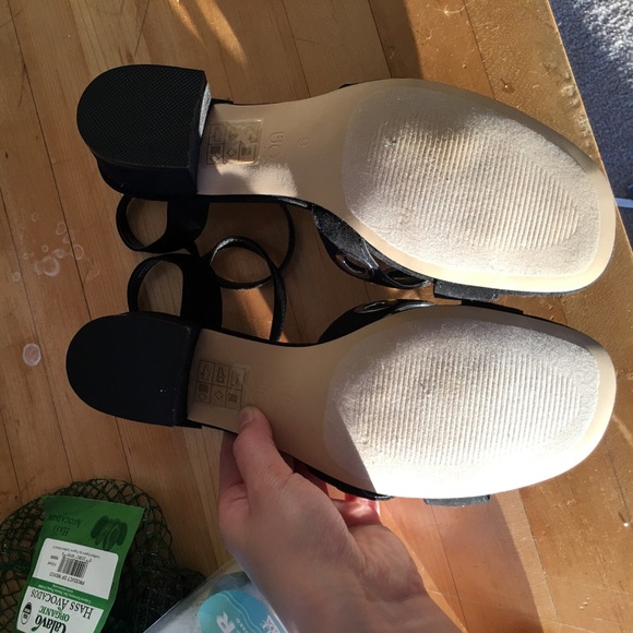 Black Paule Suede Grommet Heel Sandal - Picture 5 of 5