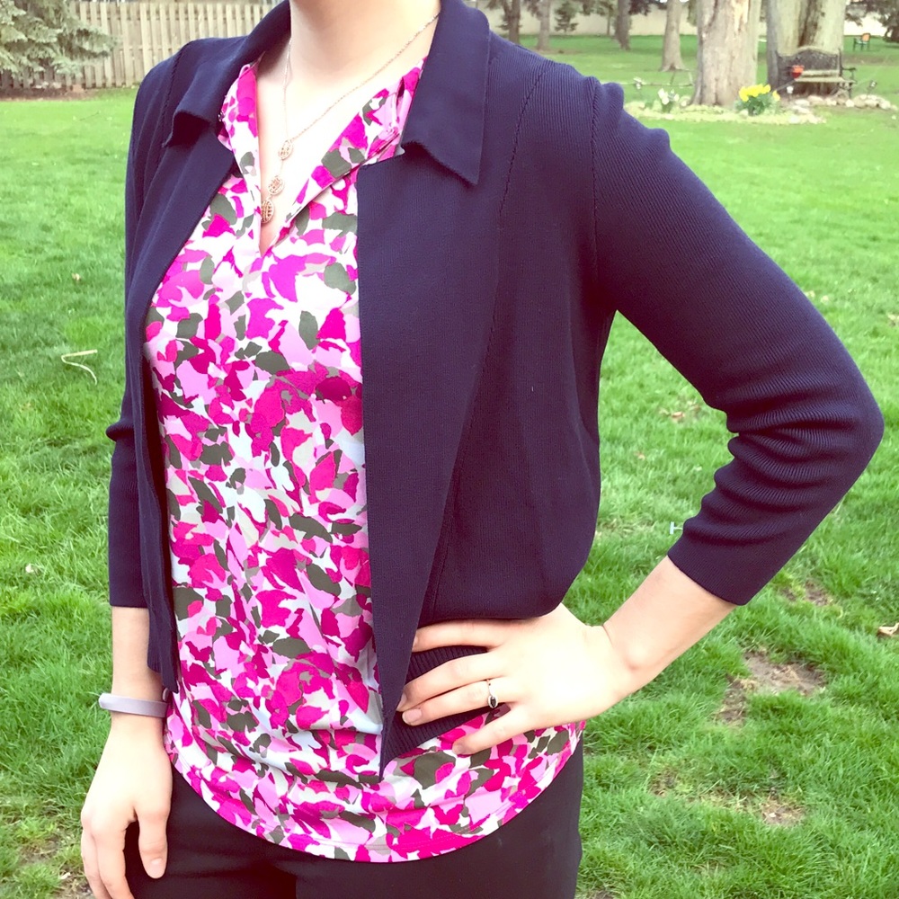 ❌SOLD❌Anthropologists Cropped Navy Cardigan