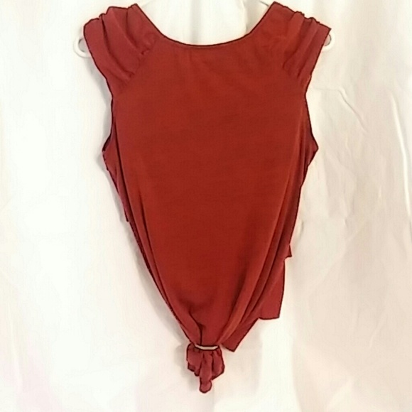 Host Pick ABStudio rust colored ruffle blouse - Picture 3 of 3