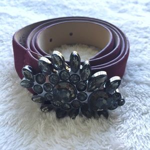 LOFT jeweled stone buckle belt