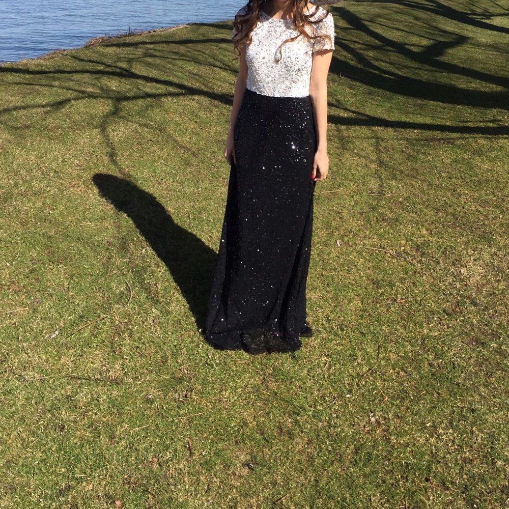 Andrianna papell two tone sequined dress size 2