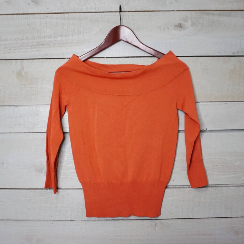 The Limited Tangerine Off the Shoulder Shirt