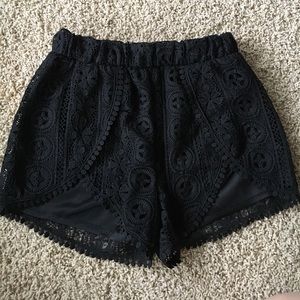 Black Lace Shorts