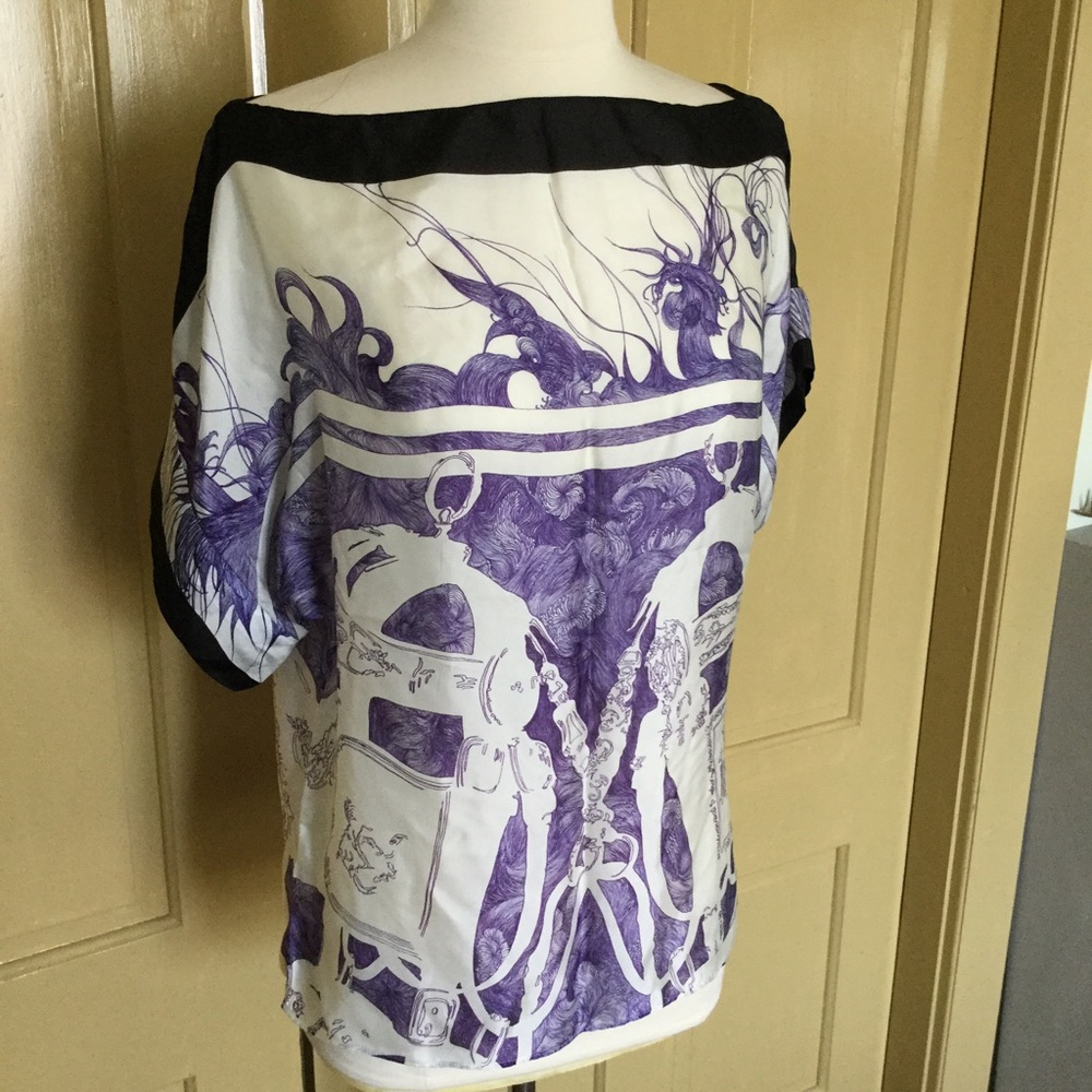 Authentic HERMES silk top size 38 excellent cond