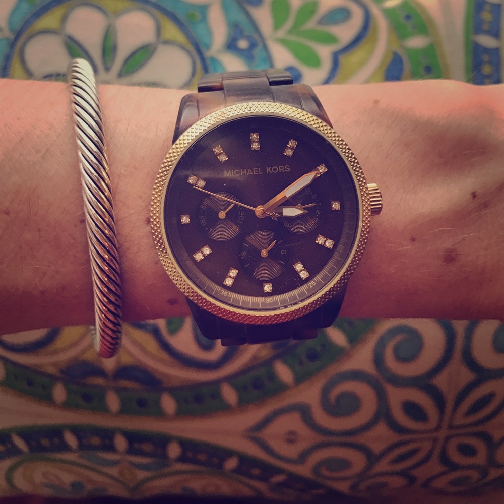 Authentic Michael Kors tortoise shell watch