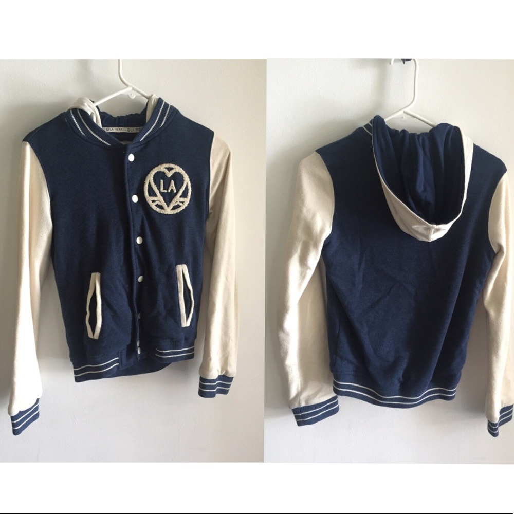 navy blue varsity jacket