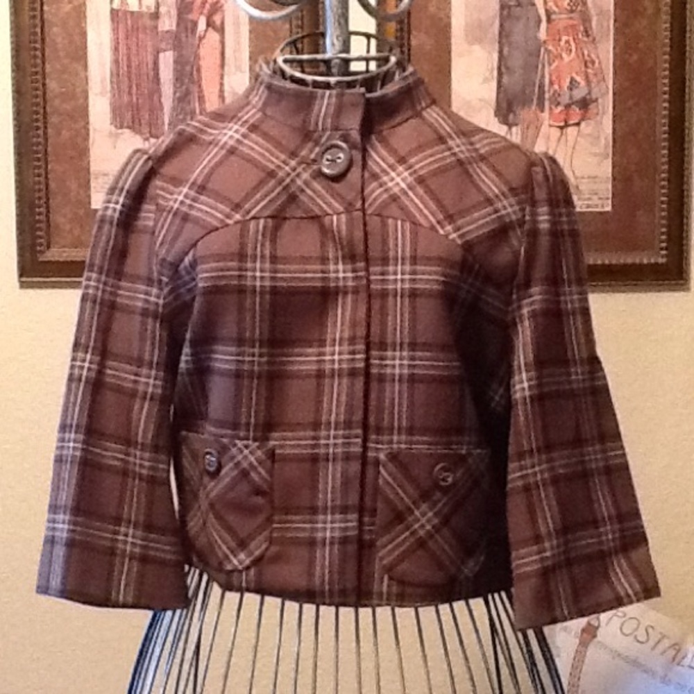 Frenchi plaid crop jacket *NEW*