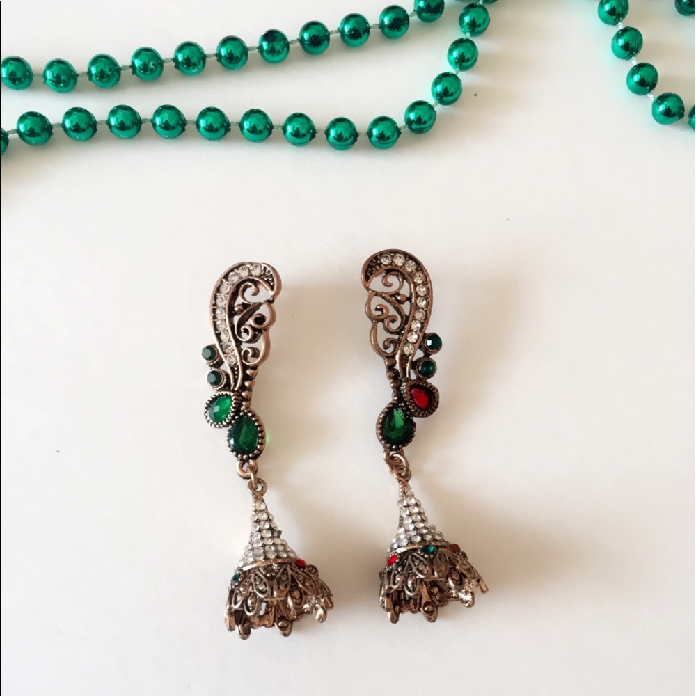 #A54 Antique Style Dangle Earrings - Picture 2 of 6