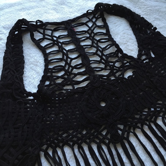 Black lace pattern vest for FESTIVAL season! - Picture 3 of 3