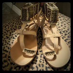 Ankle wrapped Sandals.